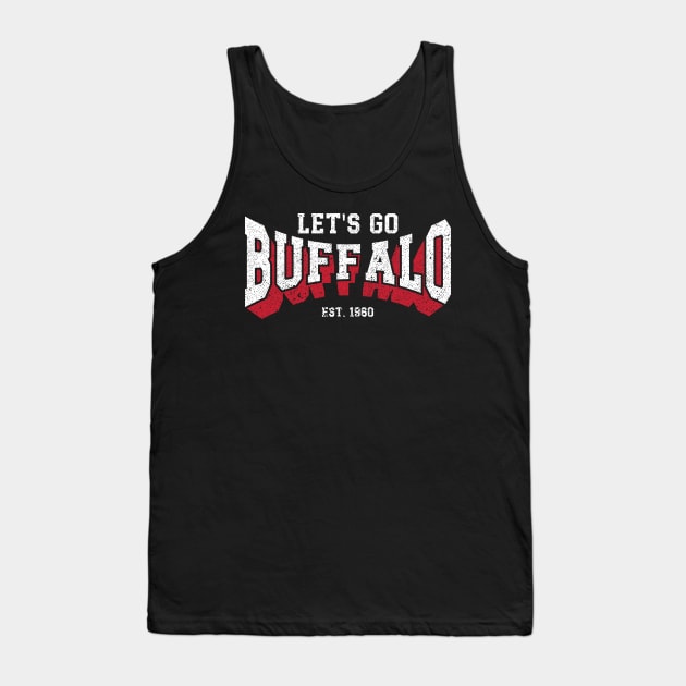 Let's Go Buffalo Vintage Distressed v2 Tank Top by Emma